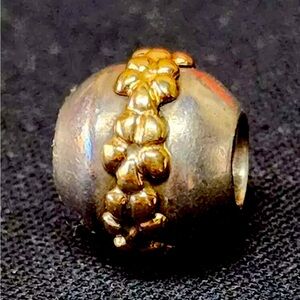 Pandora, Sterling, silver and 14 karat gold, Saturn flower charm